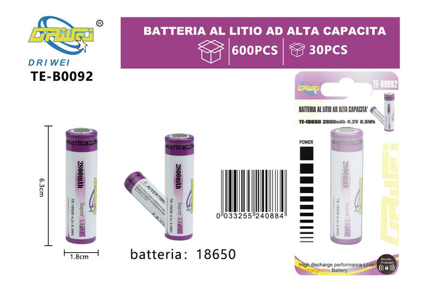 Batteria ricaricabile al litio