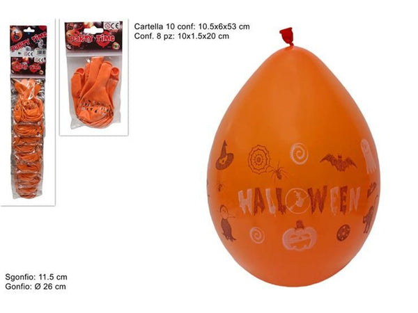 Palloncini arancioni Halloween Ø 26 cm 8 pezzi