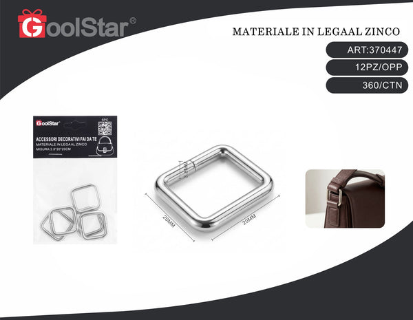 Anelli rettangolari GoolStar per borse, 5 pezzi
