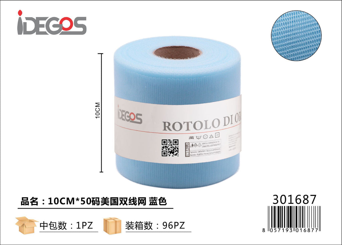Rotolo di tulle a doppio filo, 10 cm x 45 yard