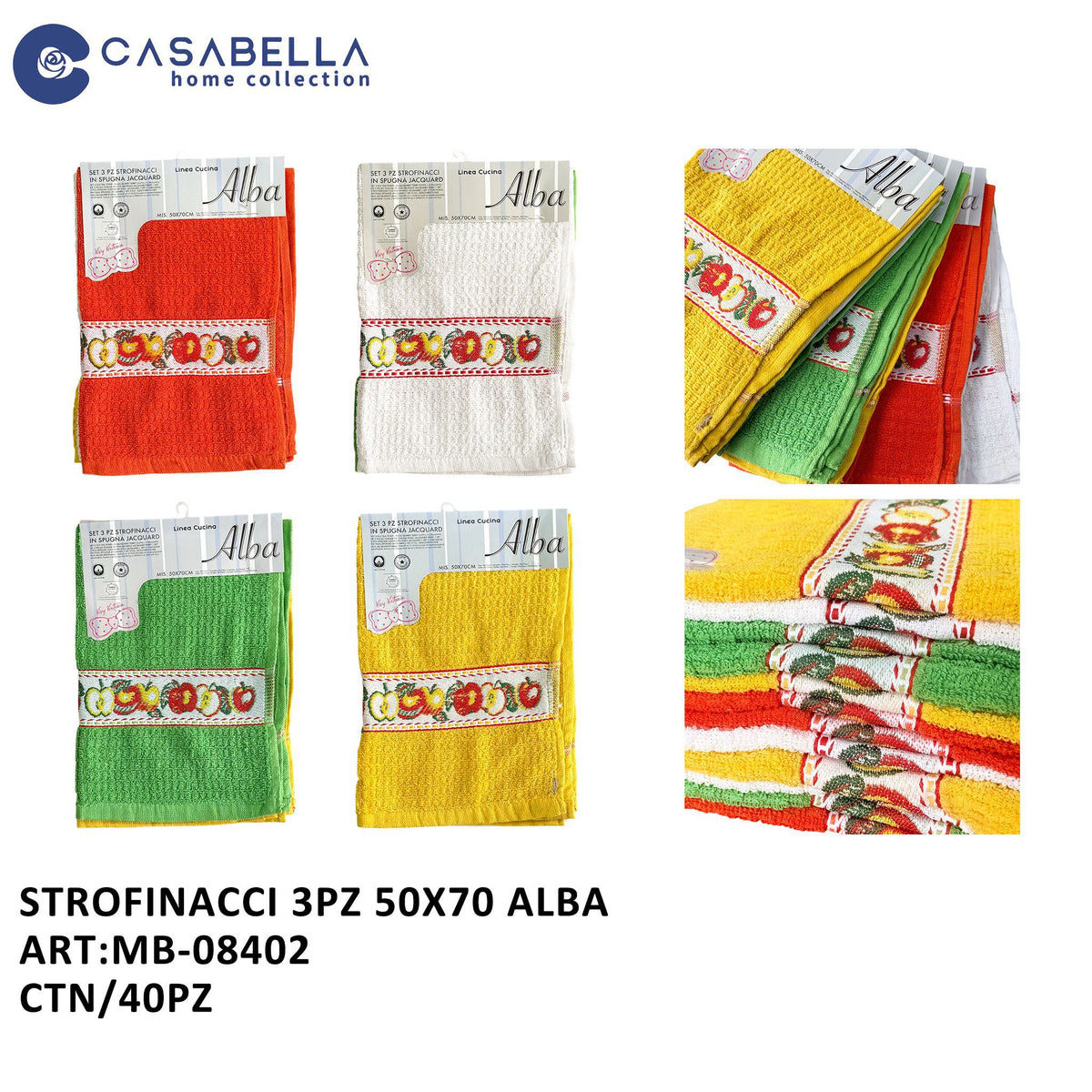 Strofinacci 3PZ 50X70 Alba