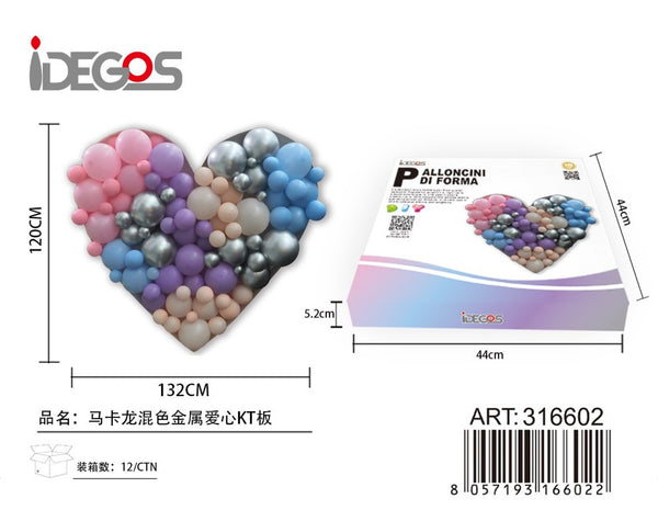 Decorazione a cuore da riempire con palloncini macaron, 120 x 120 cm