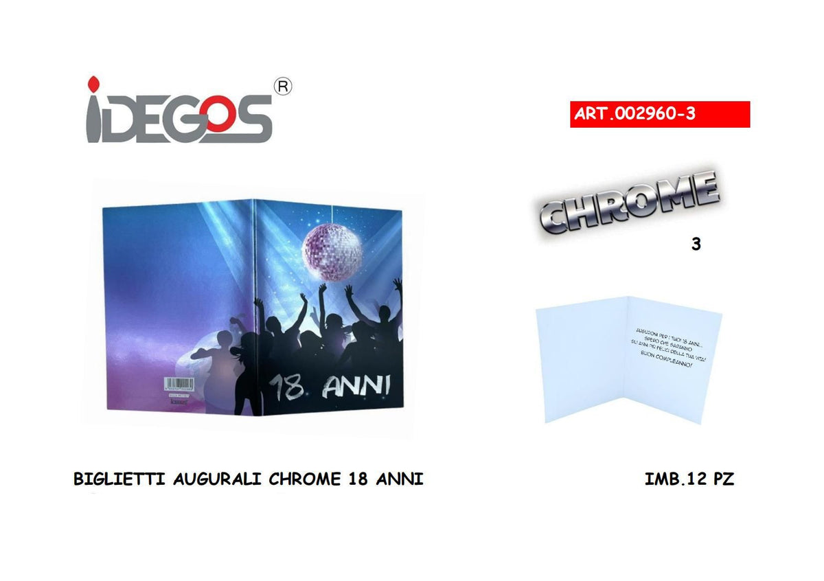 Biglietto di auguri laminato, 18 anni