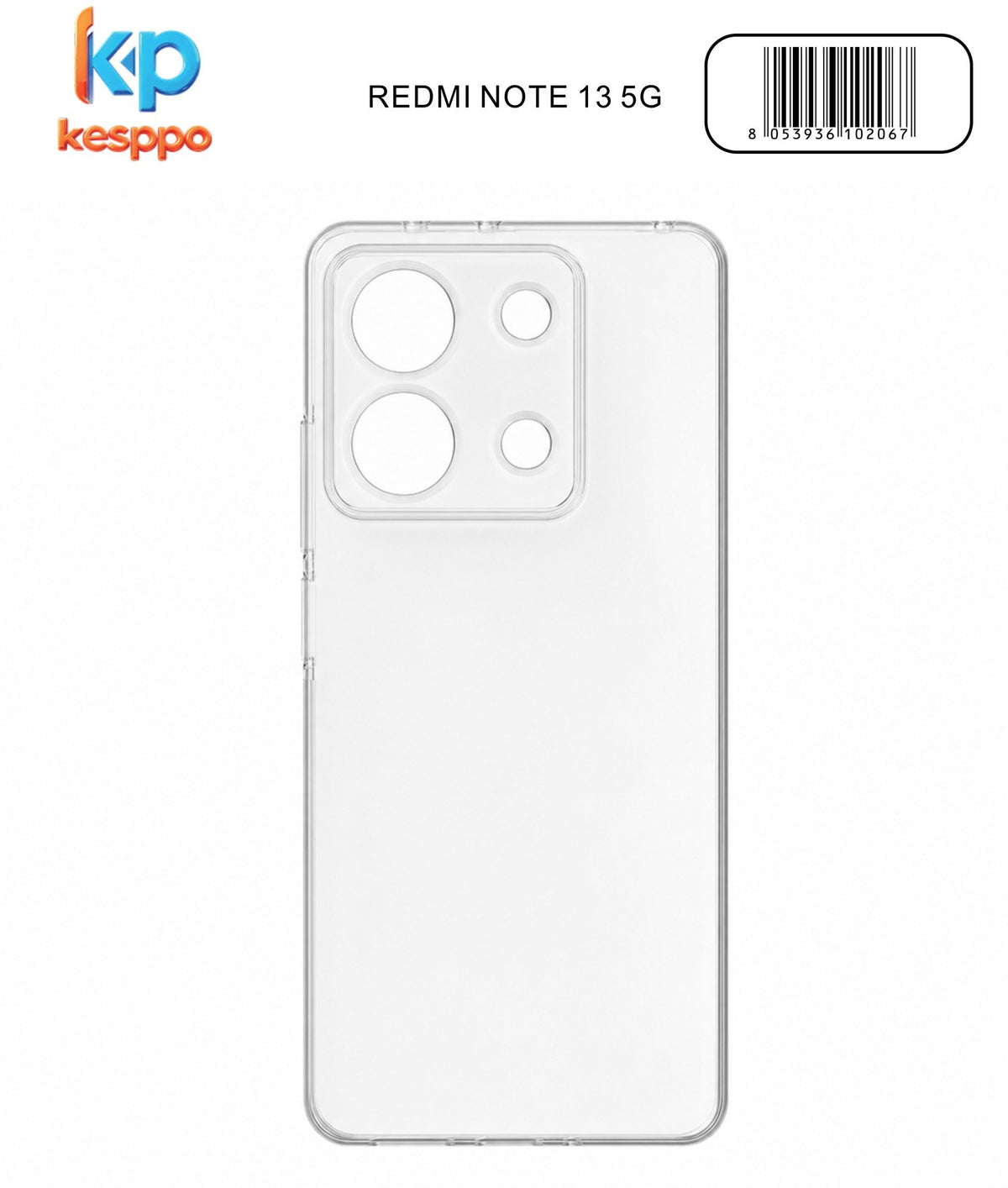 Custodia per Redmi NOTE 13 5G – trasparente, in silicone, con aperture sagomate