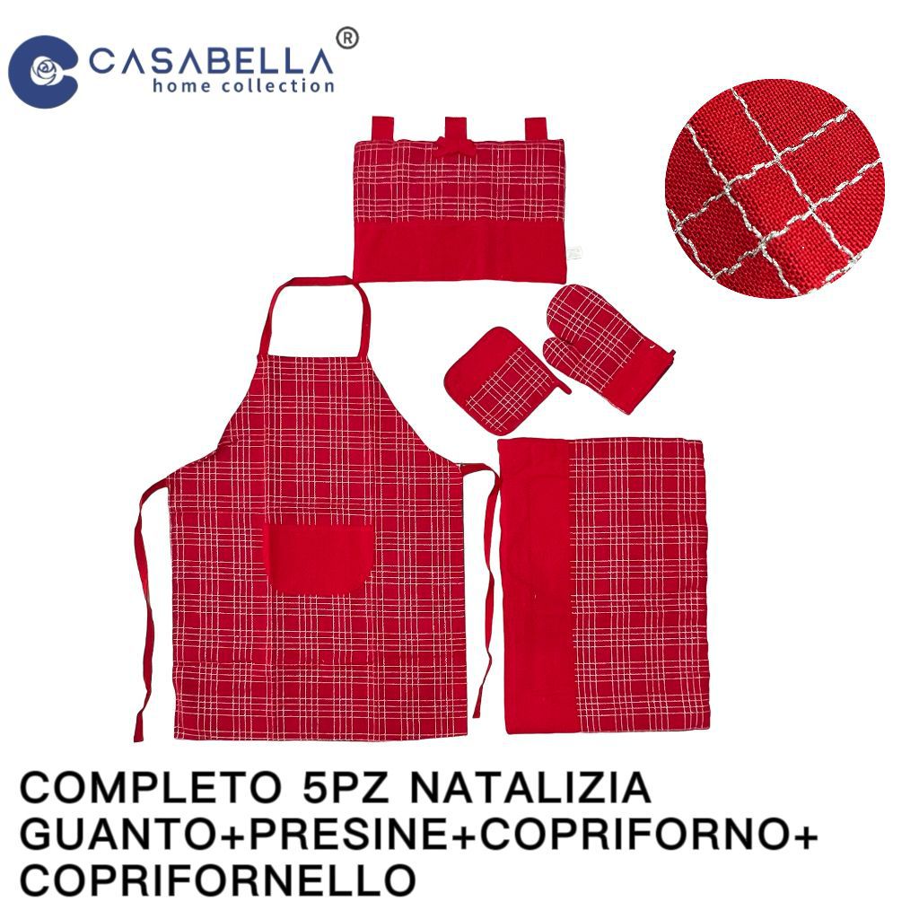 Grempiule+guanto+presina+copriforno+coprifornello