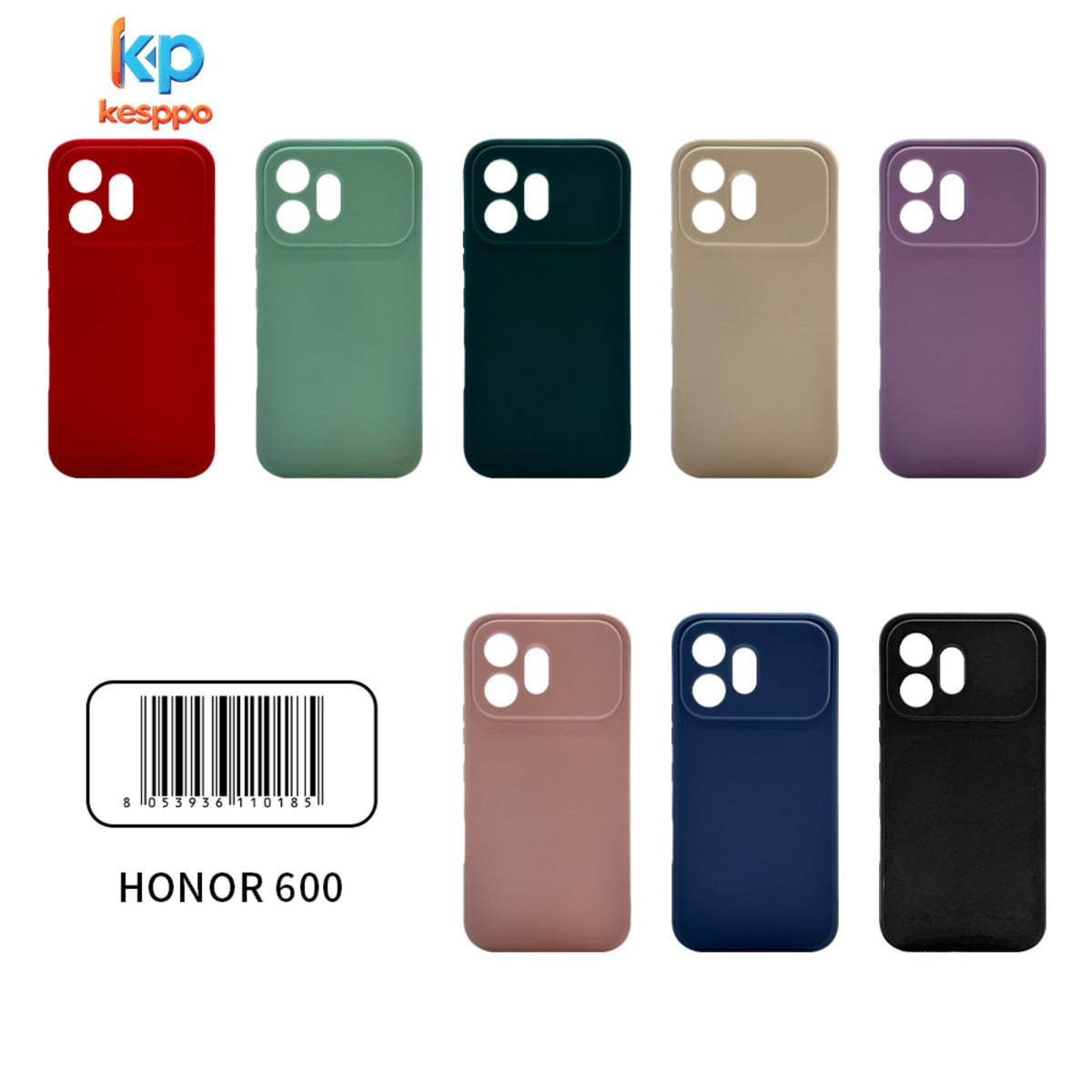Custodia per Honor 600 – a tinta unita, in silicone, con aperture sagomate