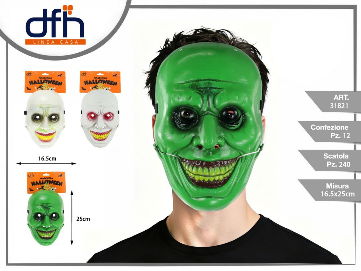 Maschera Halloween con mandibola mobile 25 cm
