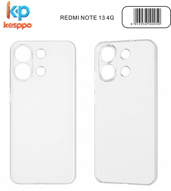 Custodia per Redmi NOTE 13 4G – trasparente, in silicone, con aperture sagomate