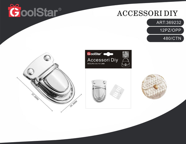 Chiusura GoolStar per borse con base ovale sagomata, 30,3 x 37,2 mm