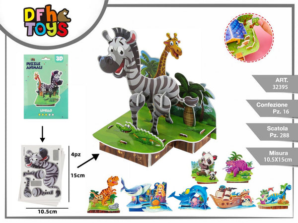 Puzzle 3D animali assortiti
