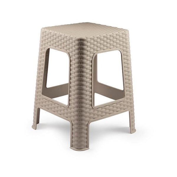 SGABELLO RATTAN GRANDE PLASTICA 36X36X45CM MARRON RATTAN