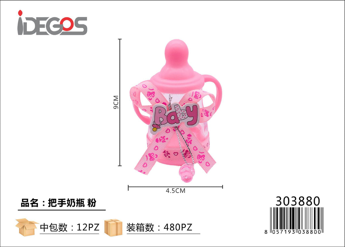 Biberon decorativo con manici, rosa