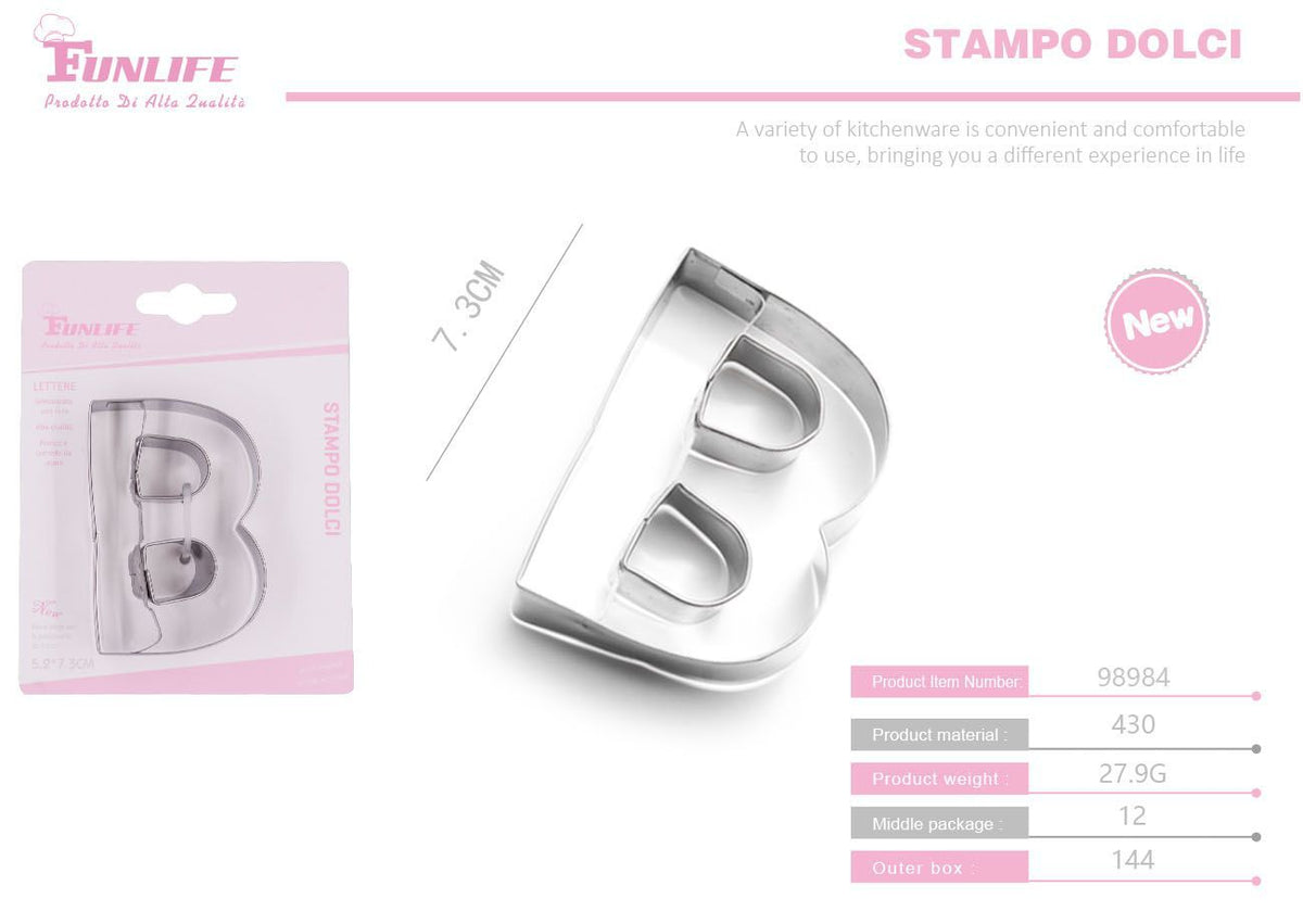 Stampo per biscotti a forma di lettera B