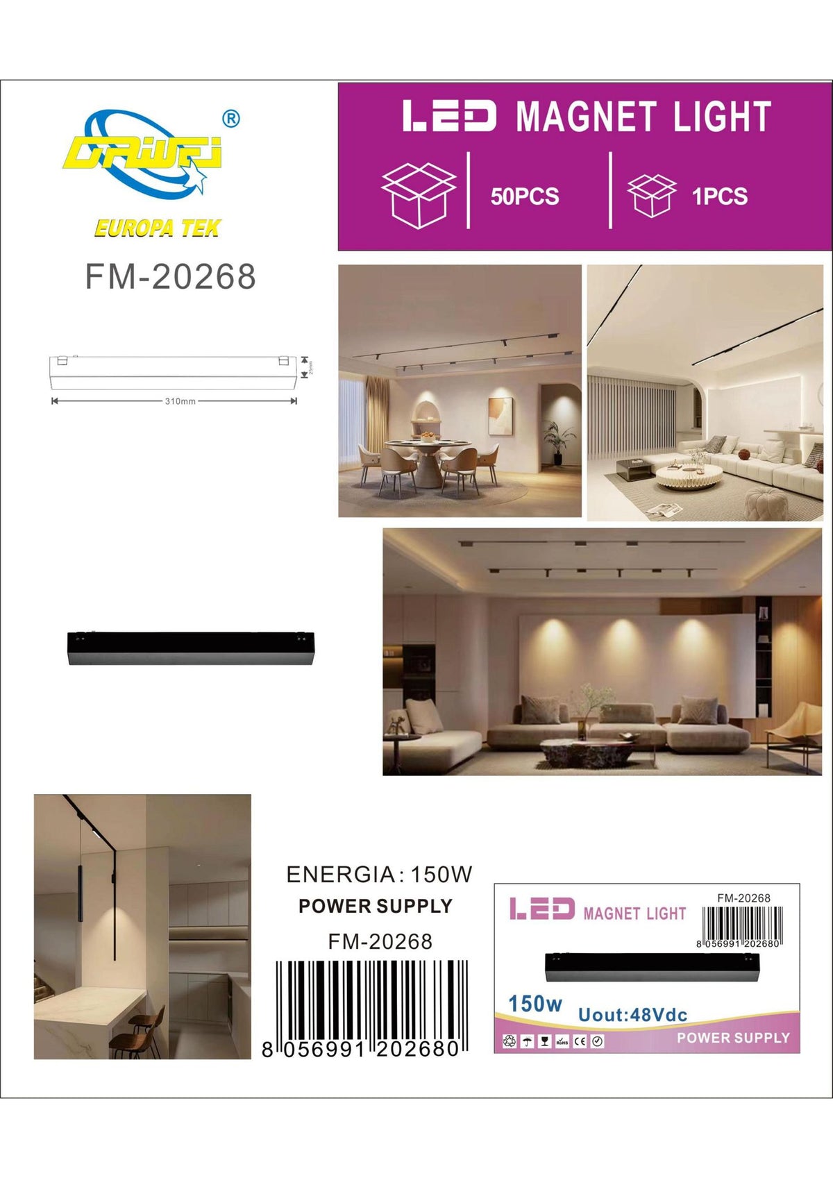 Alimentatore per illuminazione — 150 W
