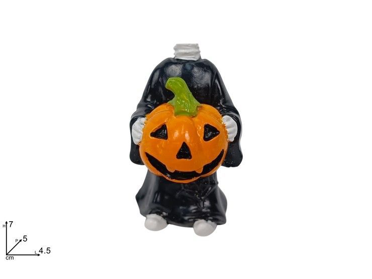 Soprammobile Halloween senza testa con zucca 7 cm