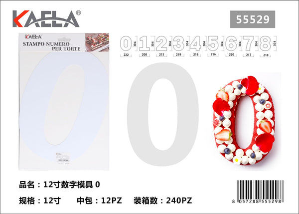 Stampo per torta numero 0, 12 pollici