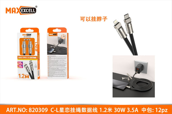 Cavo TYPE-C a LIGHTNING 1.2M 30W 3.5A