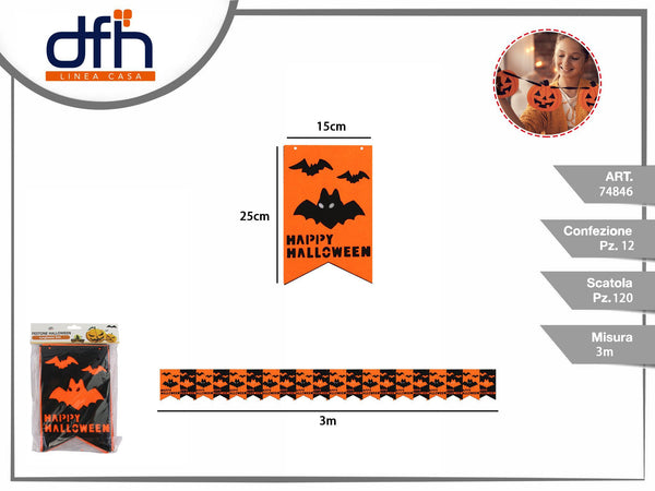 Festone Halloween con pipistrelli 3 m