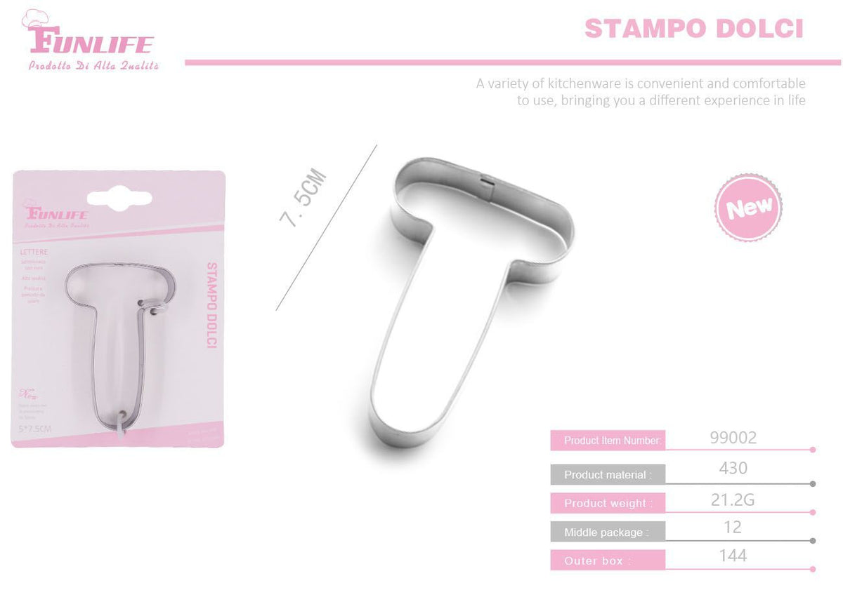 Stampo per biscotti a forma di lettera T