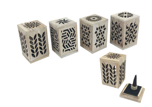 PORTA INCENSO LEGNO 6X6X10CM