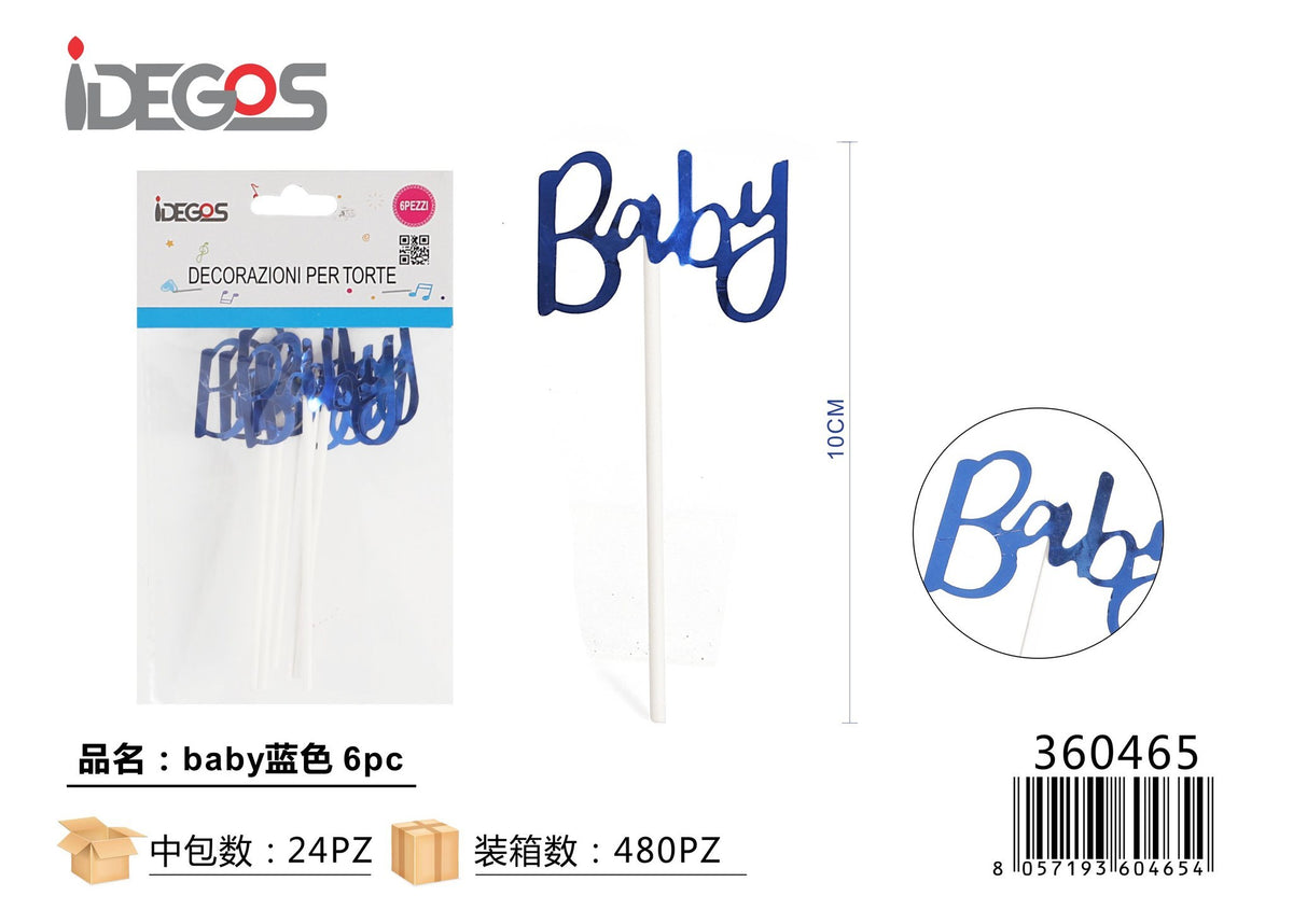 Decorazioni per torta Baby blu
