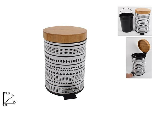 DUESSE PATTUMIERA PLASTICA C/COPERCHIO LEGNO