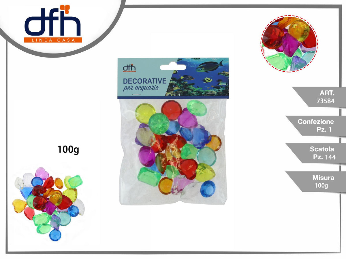 Gemme decorative colorate per acquario da 100 g