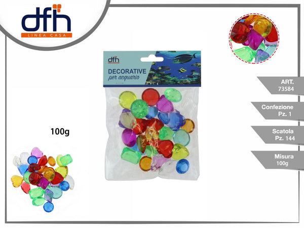 Gemme decorative colorate per acquario da 100 g