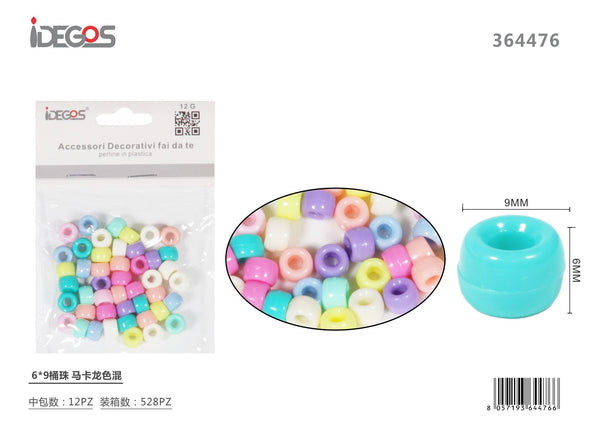 Perline a barilotto, colori macaron assortiti
