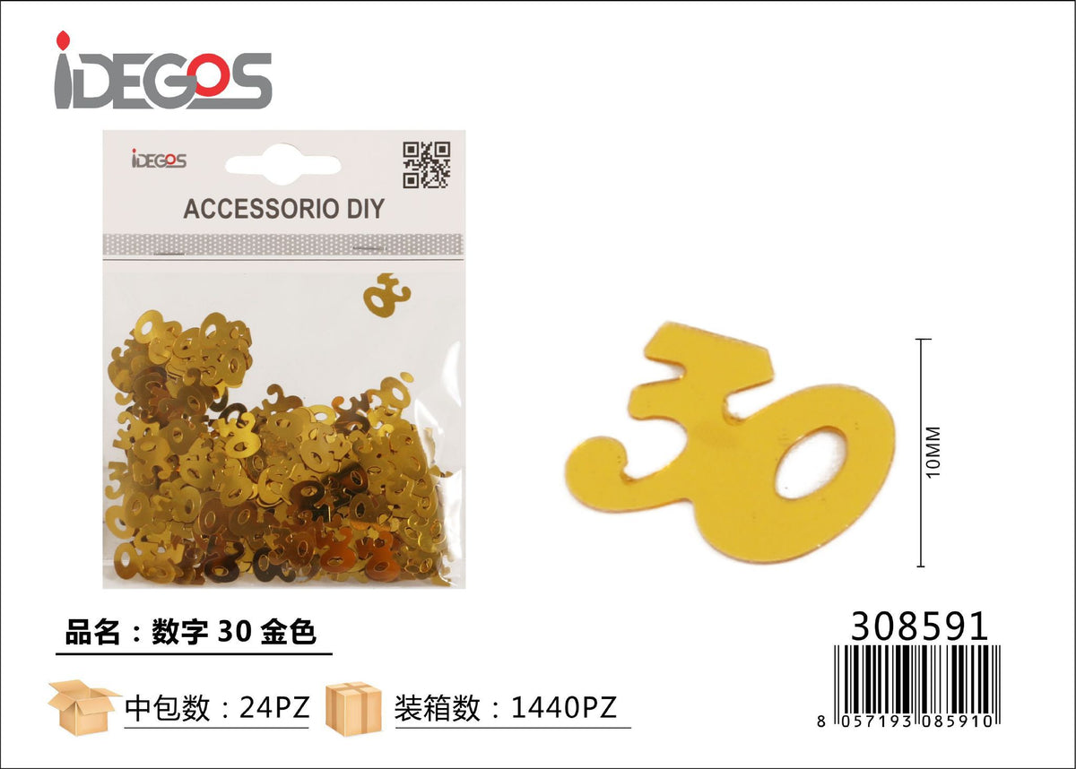 Paillettes decorative a numero 30