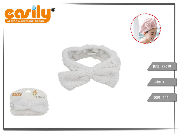 Fascia per capelli a costine con fiocco