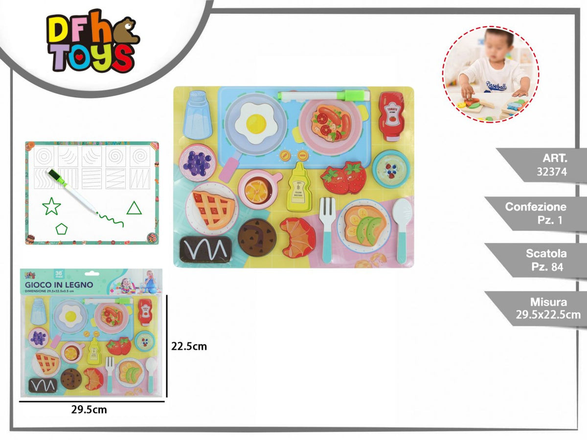 Puzzle in legno alimenti con retro da scrivere