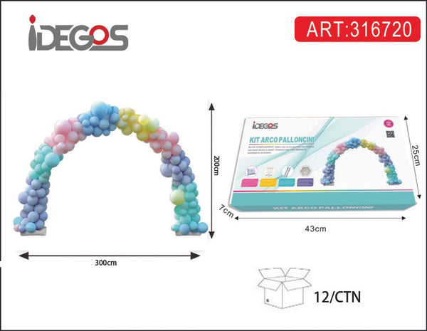 Kit arco di palloncini pastello assortiti