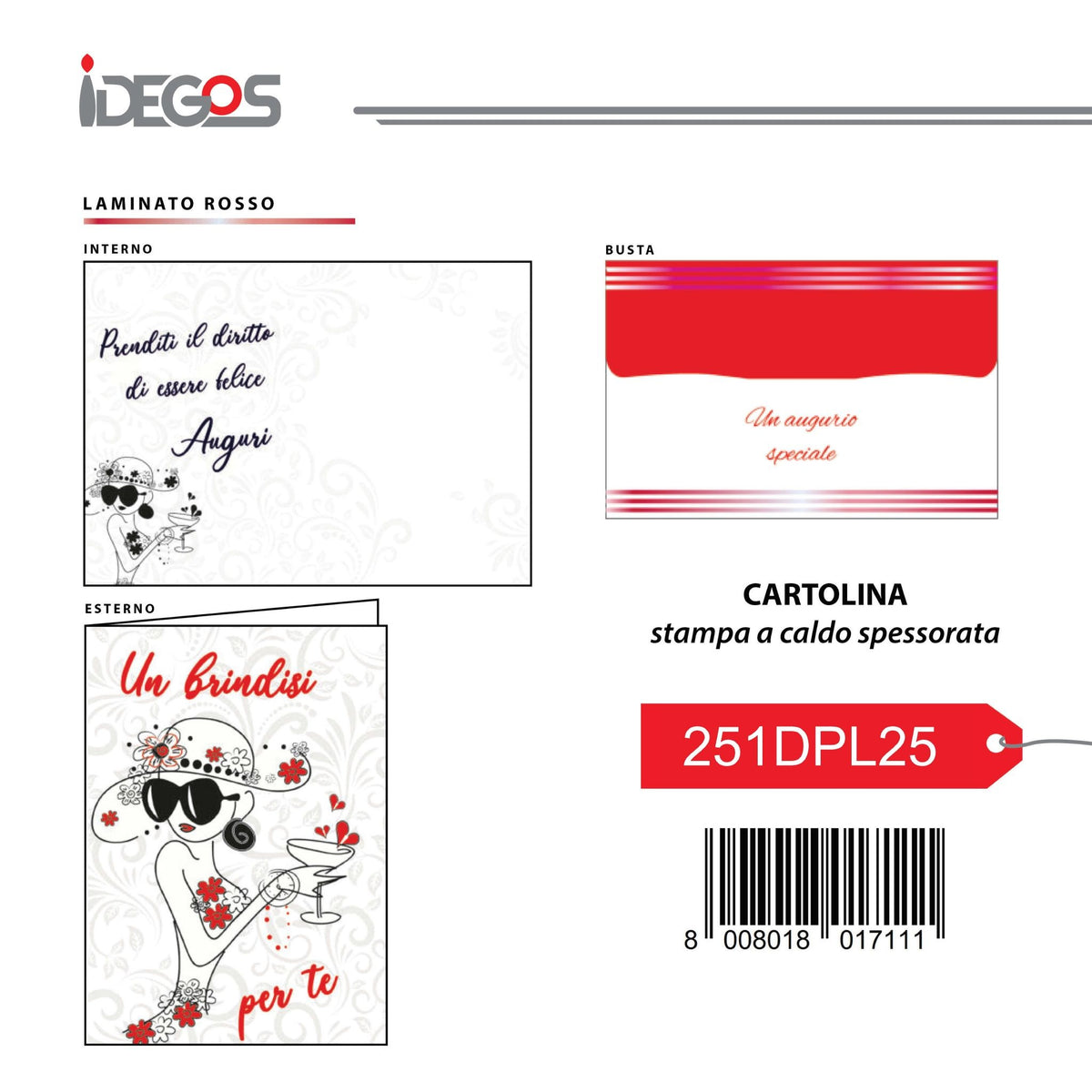 Biglietto auguri con stampa a caldo