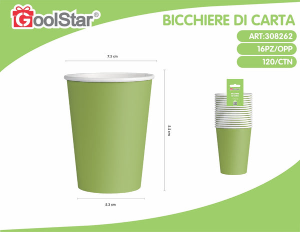 Bicchiere di carta verde chiaro