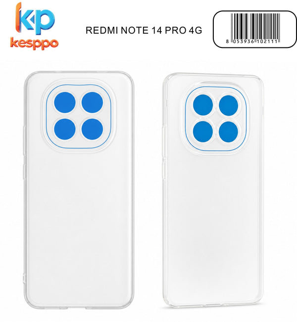 Custodia per Redmi NOTE 14 Pro 4G – trasparente, in silicone, con aperture sagomate