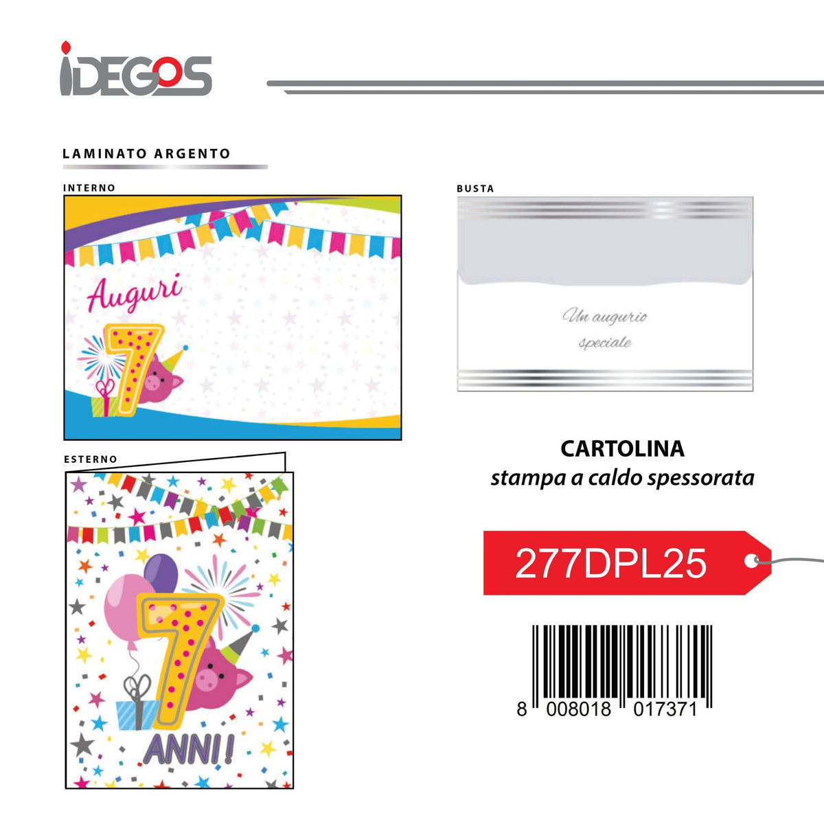 Biglietto auguri con stampa a caldo