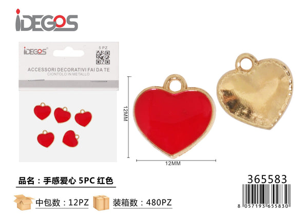 Set di 5 ciondoli Cuore
