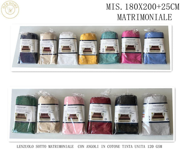 Lenzuolo con angoli Misano in cotone 120 GSM