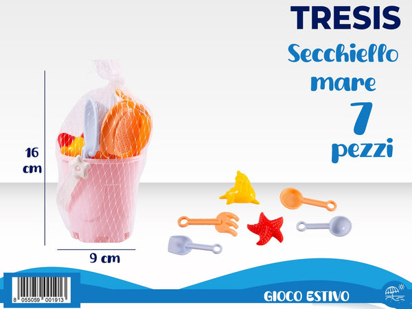 Set secchiello mare da sette pezzi