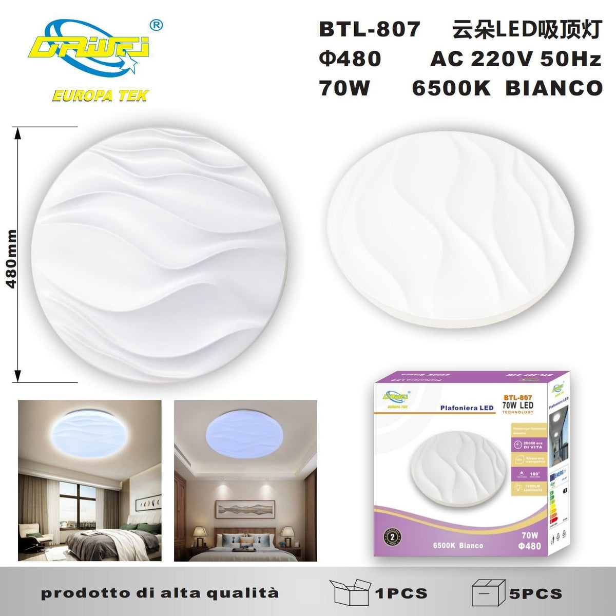 Plafoniera — BTL-807, 70 W, 6500 K