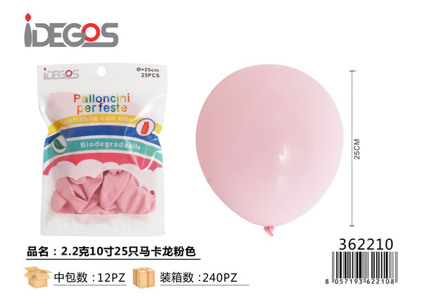 Palloncini in lattice pastello, 10 pollici, 25 pezzi, serie 2,2 g