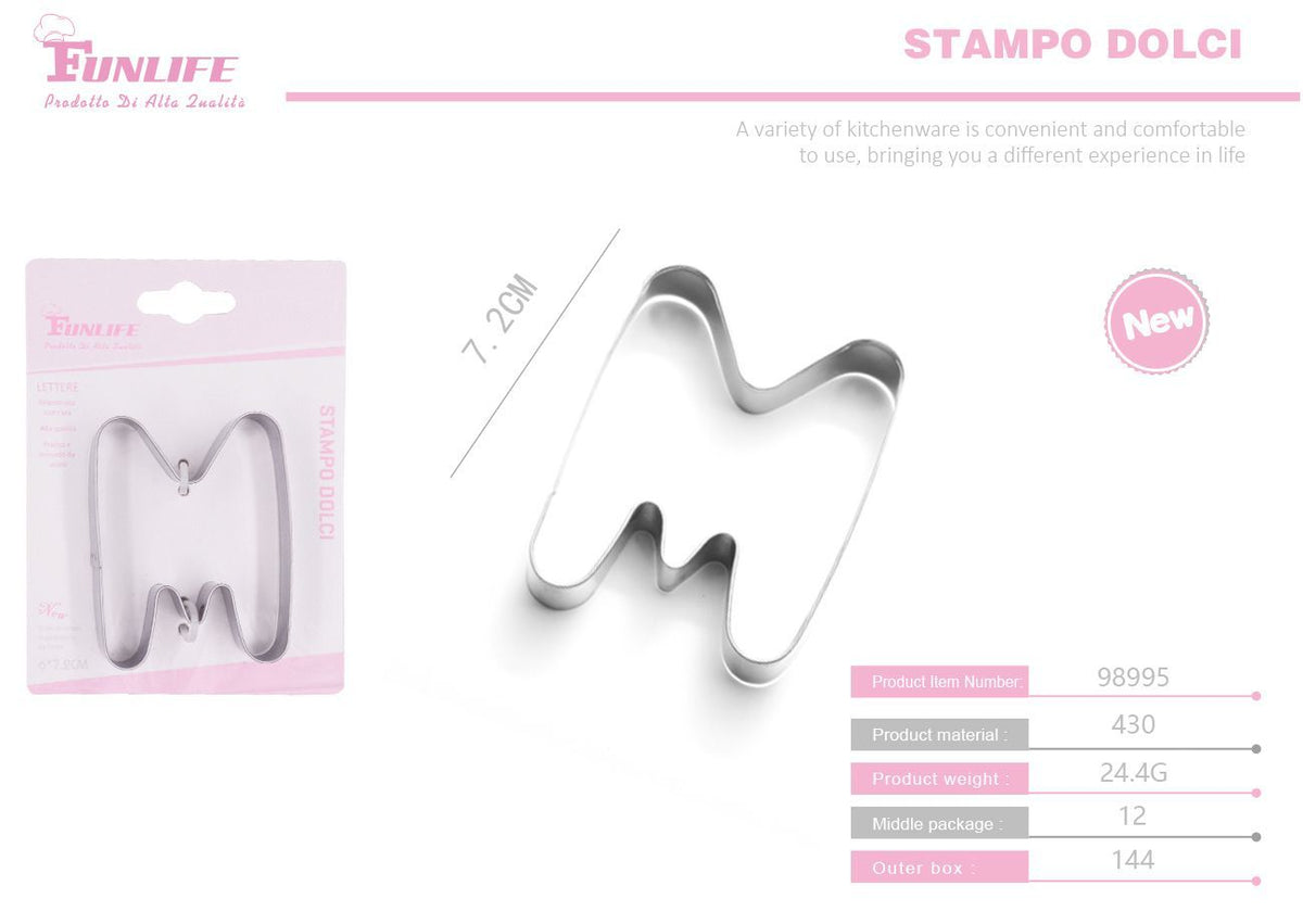 Stampo per biscotti a forma di lettera M