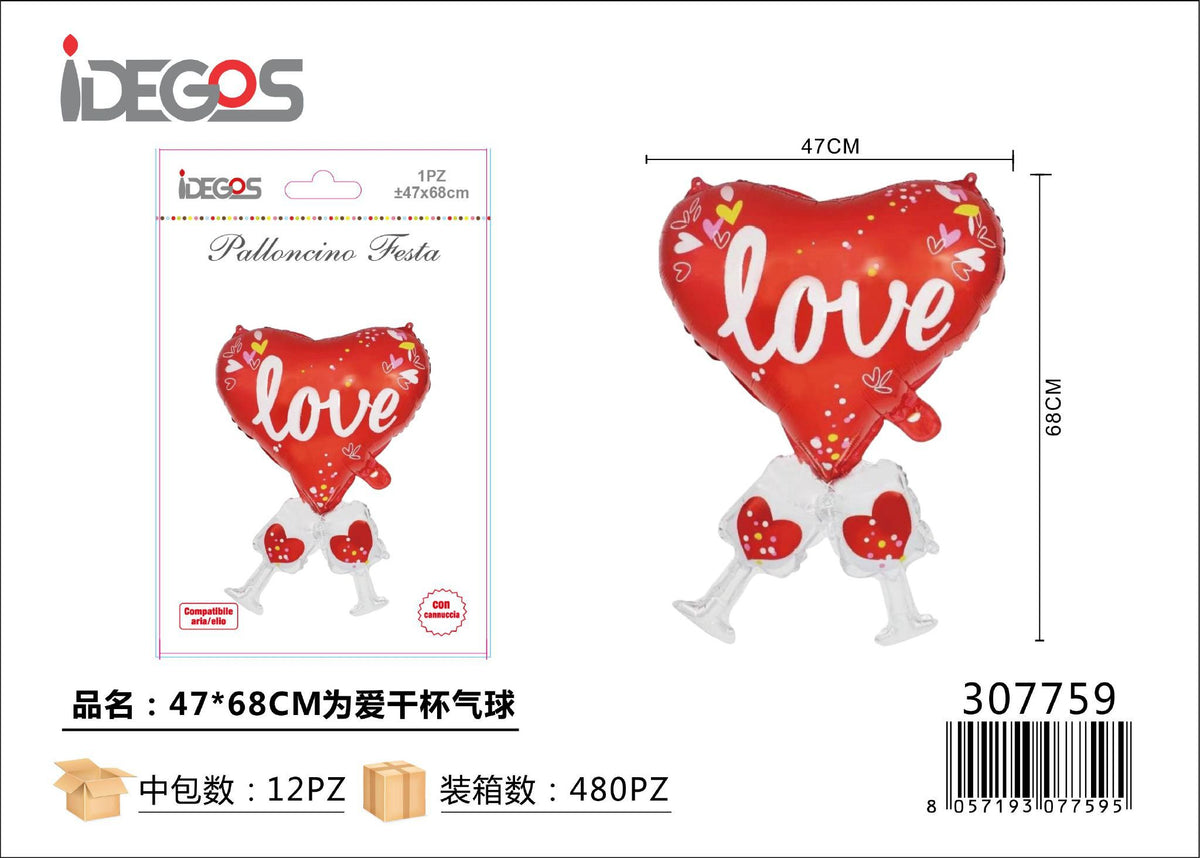 Palloncino foil a cuore per festeggiare l’amore