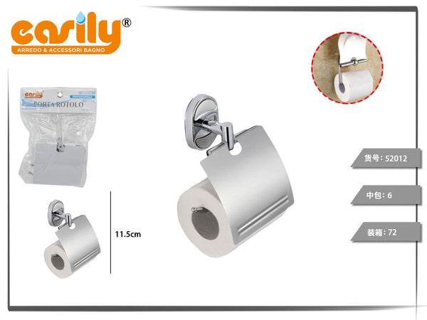 Portarotolo con coperchio e base ovale sagomata