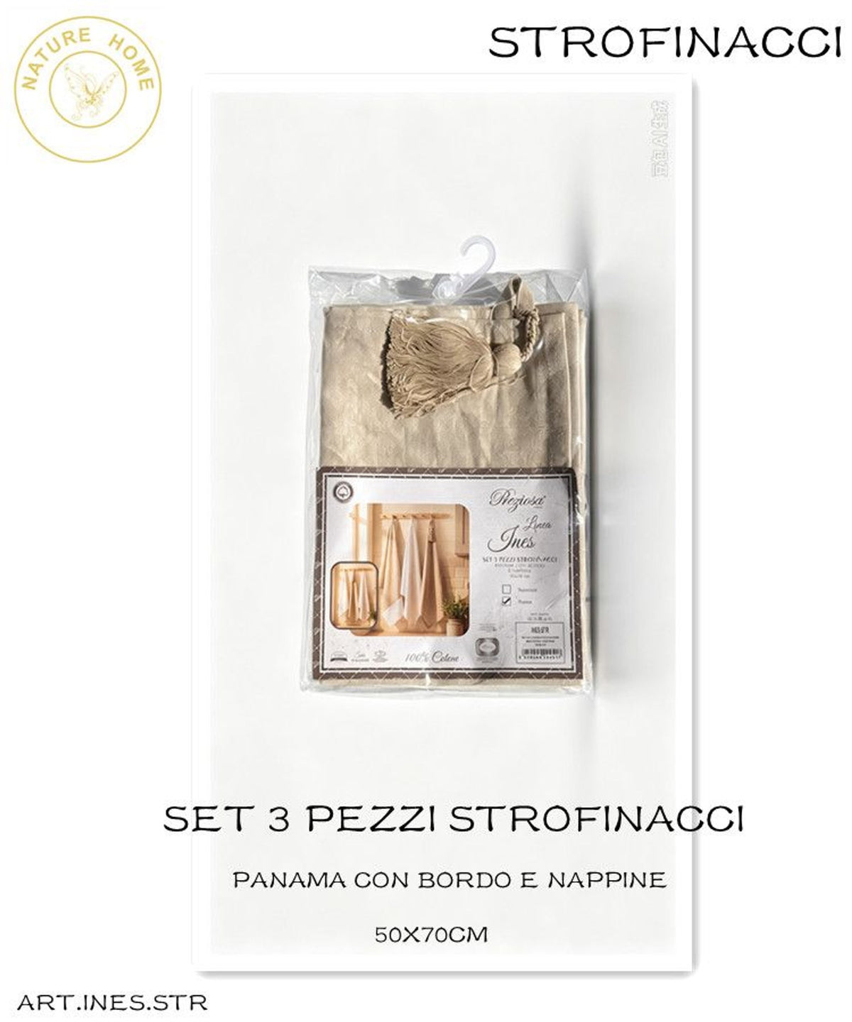 Set 3 strofinacci Preziosa INES 50x70 cm