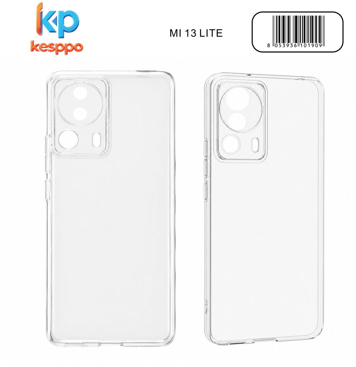 Custodia per Xiaomi 13 Lite – trasparente, in silicone, con aperture sagomate