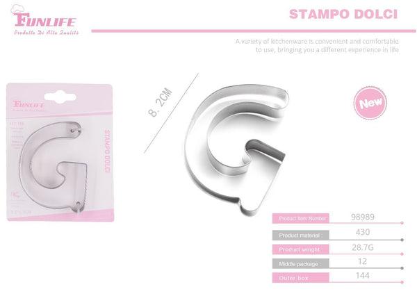 Stampo per biscotti a forma di lettera G