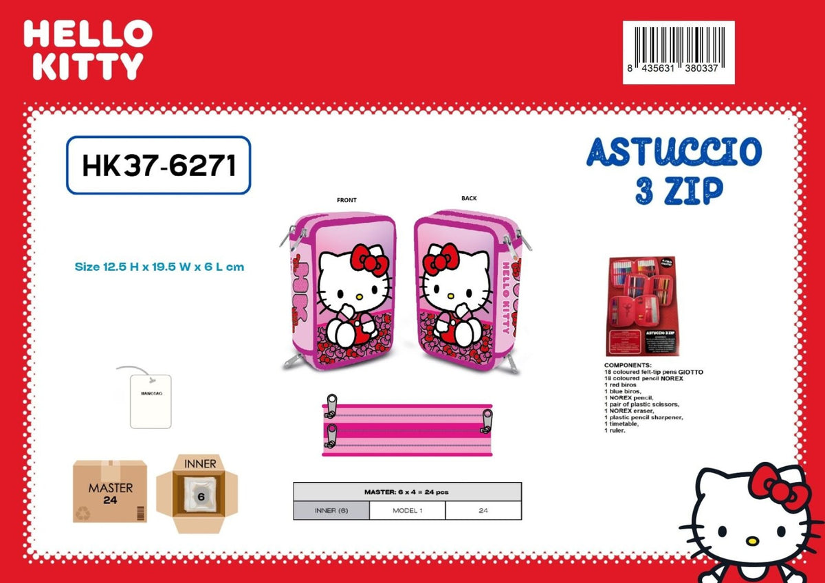Astuccio – HELLO KITTY AST 3 ZIP HK376271