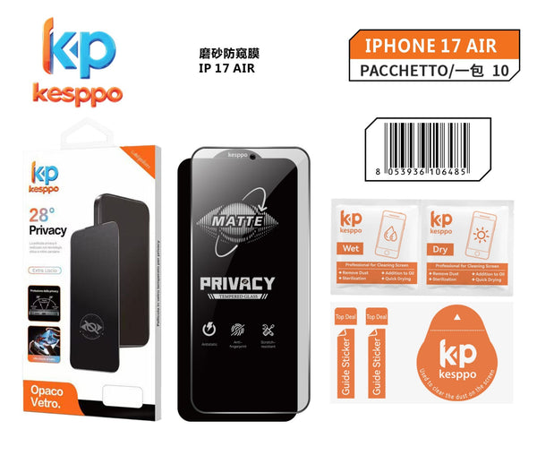 Pellicola in vetro temperato per iPhone Air